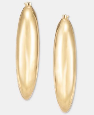 Gold-Tone Puffy Link Hoop Earrings
