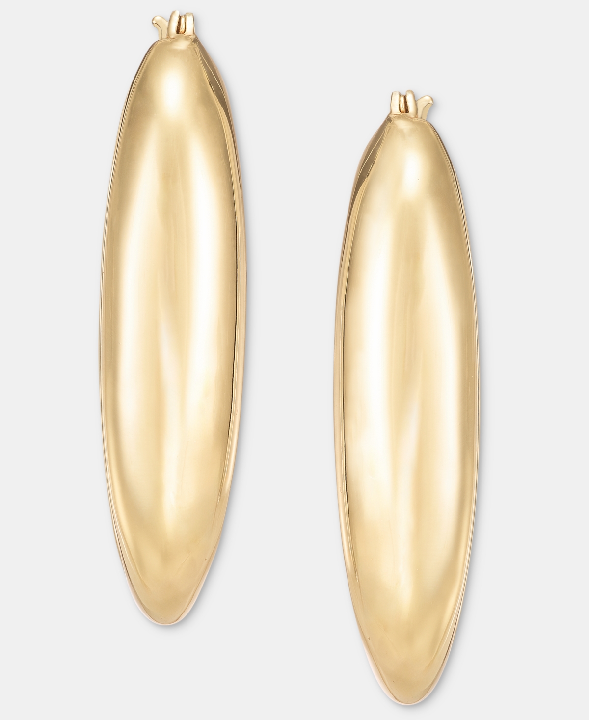 Lauren Ralph Lauren Gold-Tone Puffy Link Hoop Earrings