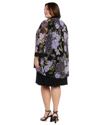 Women's Floral Printed Jacket & Tank Dress, 2-Piece Set