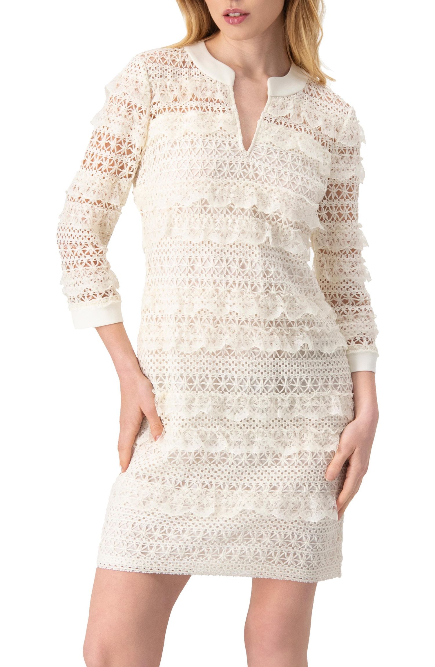 Women's Natural Lace Mini Dress