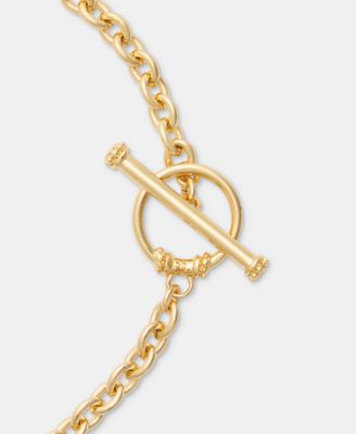 Gold-Tone Coin Logo Frontal Necklace 