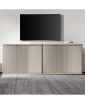 Fluted Sideboard Buffet Cabinet, 46in Wide Cupboard Coffee Bar Console Table Credenza with 3Doors Storage