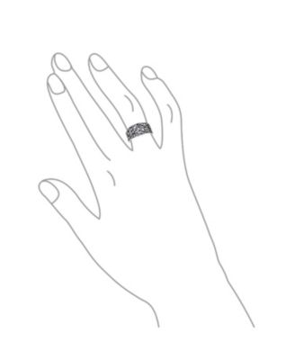 Vine Scroll Oxidized .925 Sterling Silver Open Swirl Leaf Heart Wide Band Ring