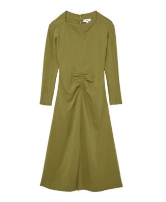 Women's Ruched Long-Sleeve Midi Dress