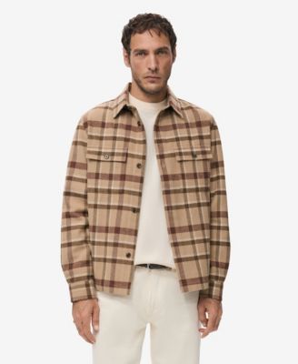 Men's Pockets Check Overshirt