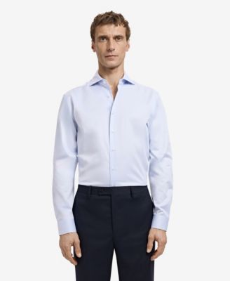 Men's Slim-Fit Twill Fabric Dress Shirt
