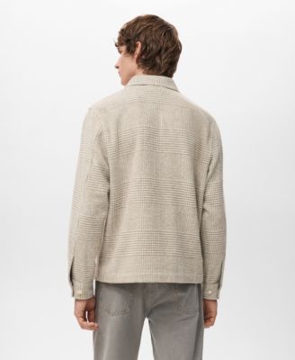 Men's Check Wool-Blend Overshirt
