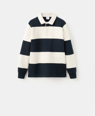 Men's Striped Polo Sweatshirt