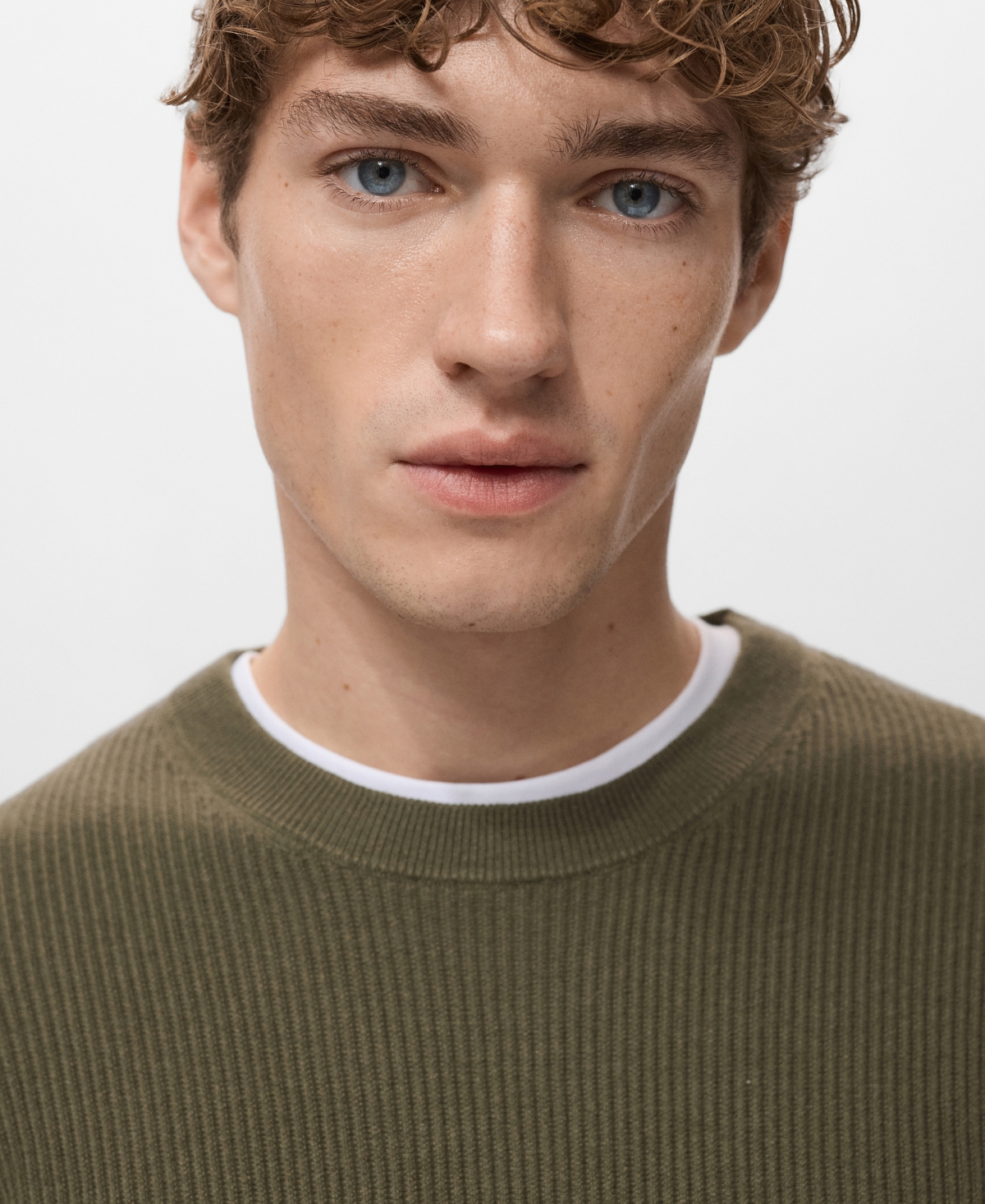 Mango Men's Fine Rib-Knit Cotton Sweater