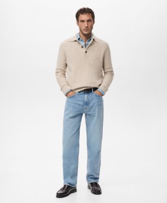 Men's Mini Boucle Knit Polo Shirt