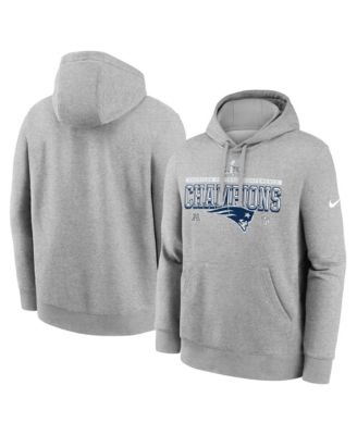 Men's Heather Gray New England Patriots 2025 AFC Conference Champs Locker Room Trophy Collection Hoodie