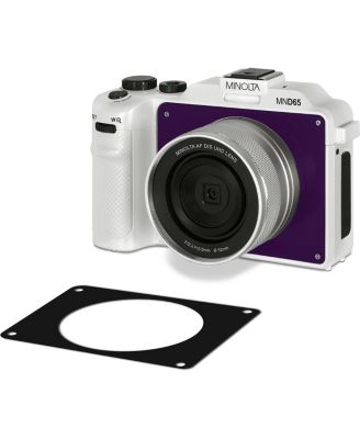 Minolta MND65 Selfie Shot Digital Camera, White with Purple Faceplate