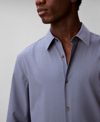 Men's Stretch Striped Slim-Fit Dress Shirt