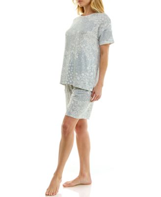 Women's Short-Sleeve Drop Shoulders Top & Shorts, 2-Piece Set