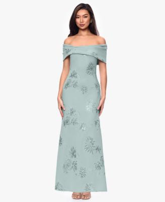 Petite Off-The-Shoulder Ball Gown