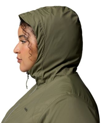 Plus Size Switchback Lined Long Zipper Jacket