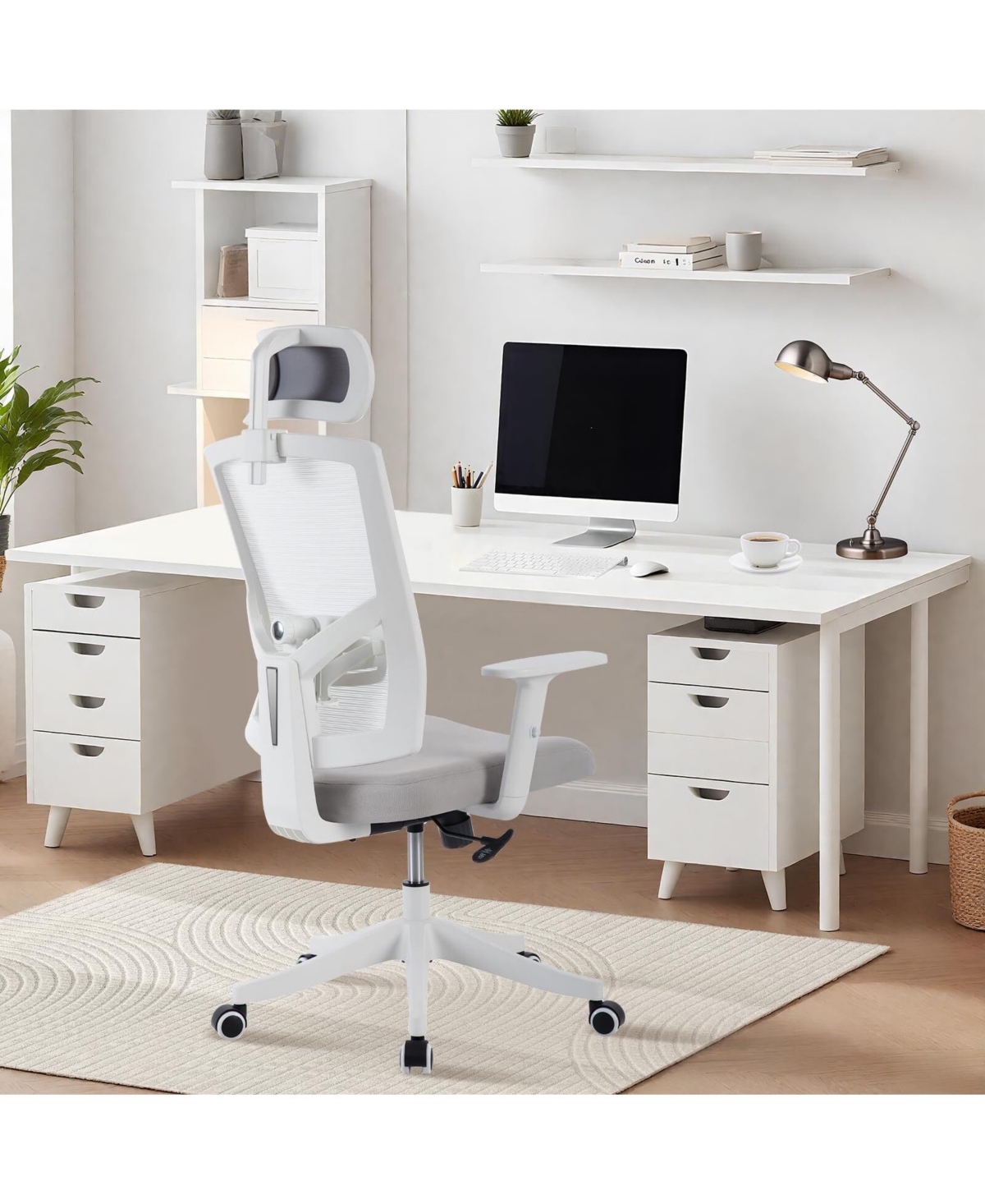Gaomon Heavy Duty Ergonomic Office Chair, Adjustable Headrest & Lumbar Support, Flip-Up Arms Desk Chair