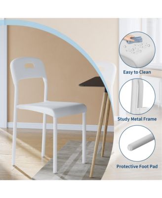 Stackable Plastic Dining Chairs with Metal Legs, Multi-Use Seating for Dining Table Waiting Room Conference Room