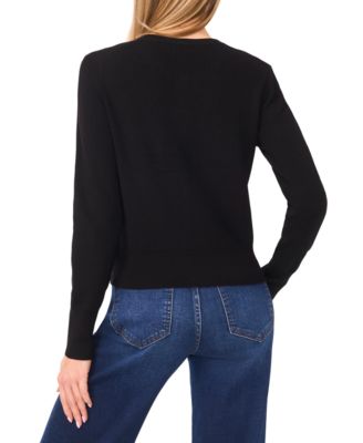 Women's Crewneck Long-Sleeve Cardigan