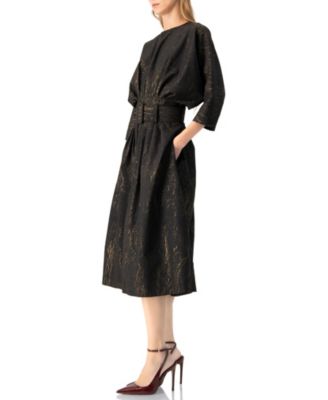 Women's Midi Dress with Belt