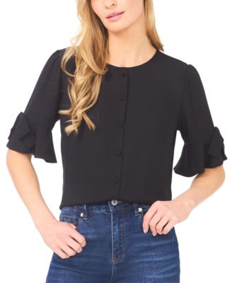 Women's Flounce Sleeve Crewneck Top