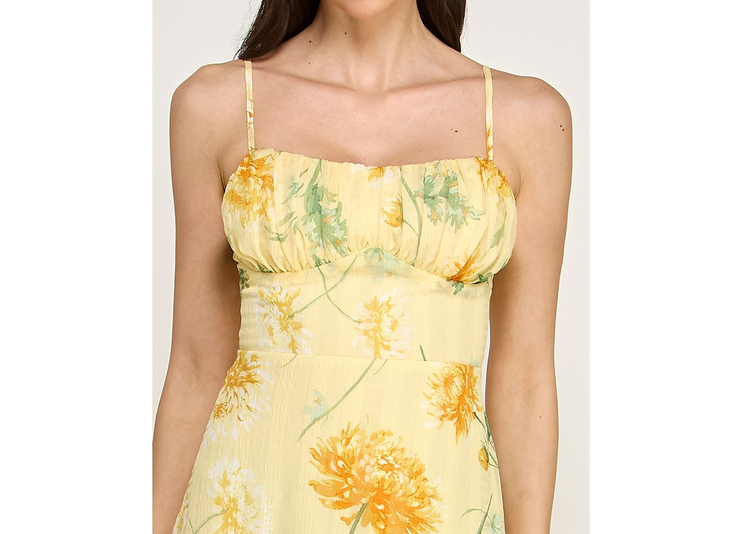 Juniors' Sleeveless Bungee Back Asymmetrical Maxi Dress