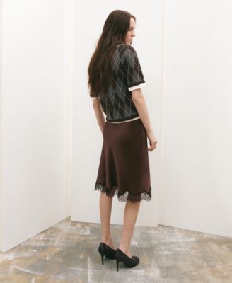 Women's Satin Lace Skirt