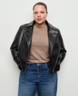 Women's Faux-Leather Biker Jacket