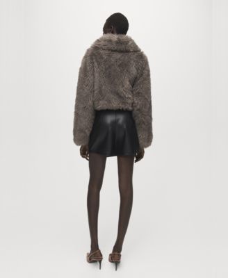 Women's Faux-Leather Culottes Shorts