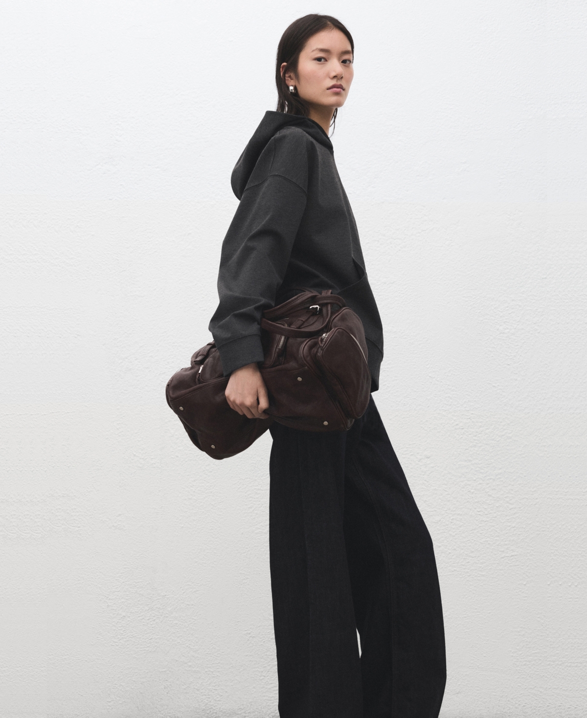 Mango Women's Hood Speckled Knitted Sweater