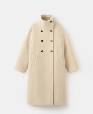 Women's Wool-Blend Funnel-Neck Coat