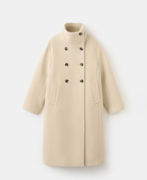 Женские куртки MANGO Women's Wool-Blend Funnel-Neck Coat