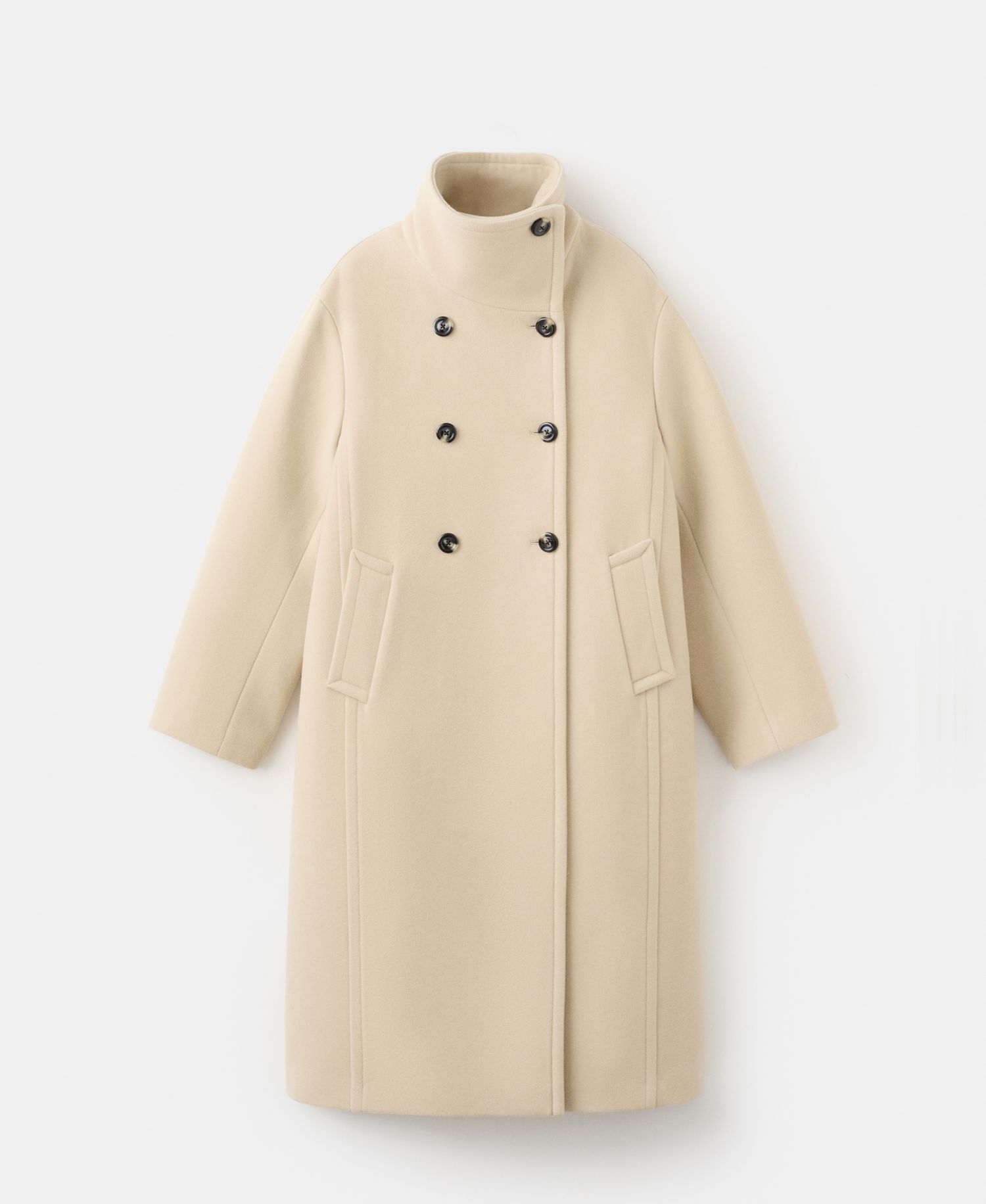 Women's Wool-Blend Funnel-Neck Coat