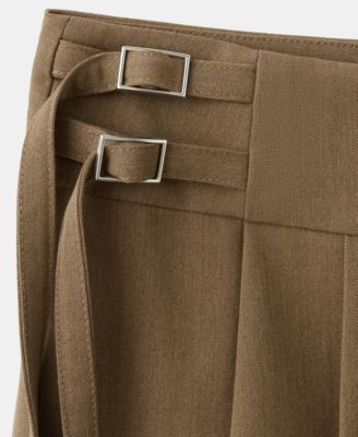 Women's Buckles Short Pleated Skirt