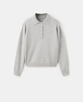 Women's Long-Sleeved Polo-Neck Sweater