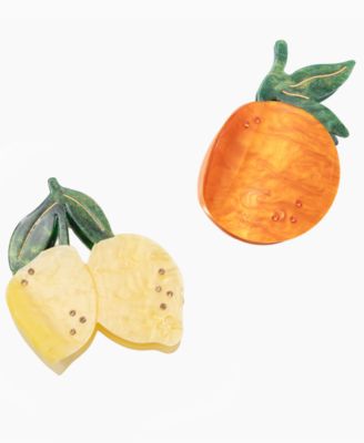 Lemon and Orange Claw Clip, 2-Piece Set