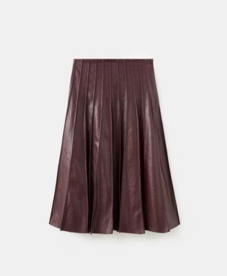 Women's Faux-Leather Godet Skirt