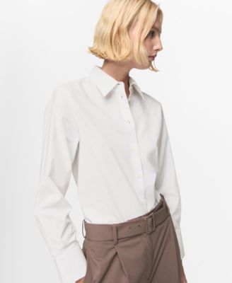 Women's Cotton and Lyocell Blend Straight Shirt