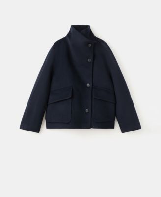 Women's Wool Funnel-Neck Coat