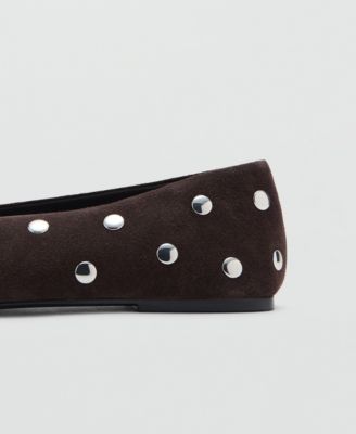 Women's Suede Studs Ballet Flats