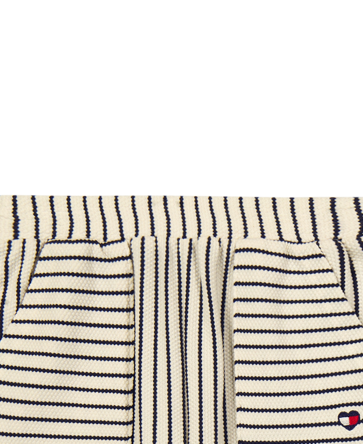 Tommy Hilfiger Girls' Toddler 2T-4T Popcorn Pique Oversized T-Shirt & Striped Wide Leg Pants, 2-Piece Set