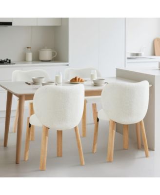 Set of 2 Heart-Back Teddy Vanity Chairs, Armless Small-Space Seating, 300LBS Capacity, Fits Under 24" Desks