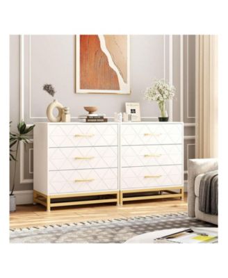 3-Drawer Wood Dresser, Bedroom Nightstand Storage Chest Organizer for Closet Clothes