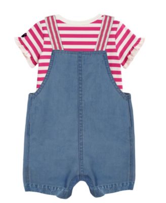 Baby Girls' Minnie Mouse Bodysuit & Shortall, 2-Piece Set