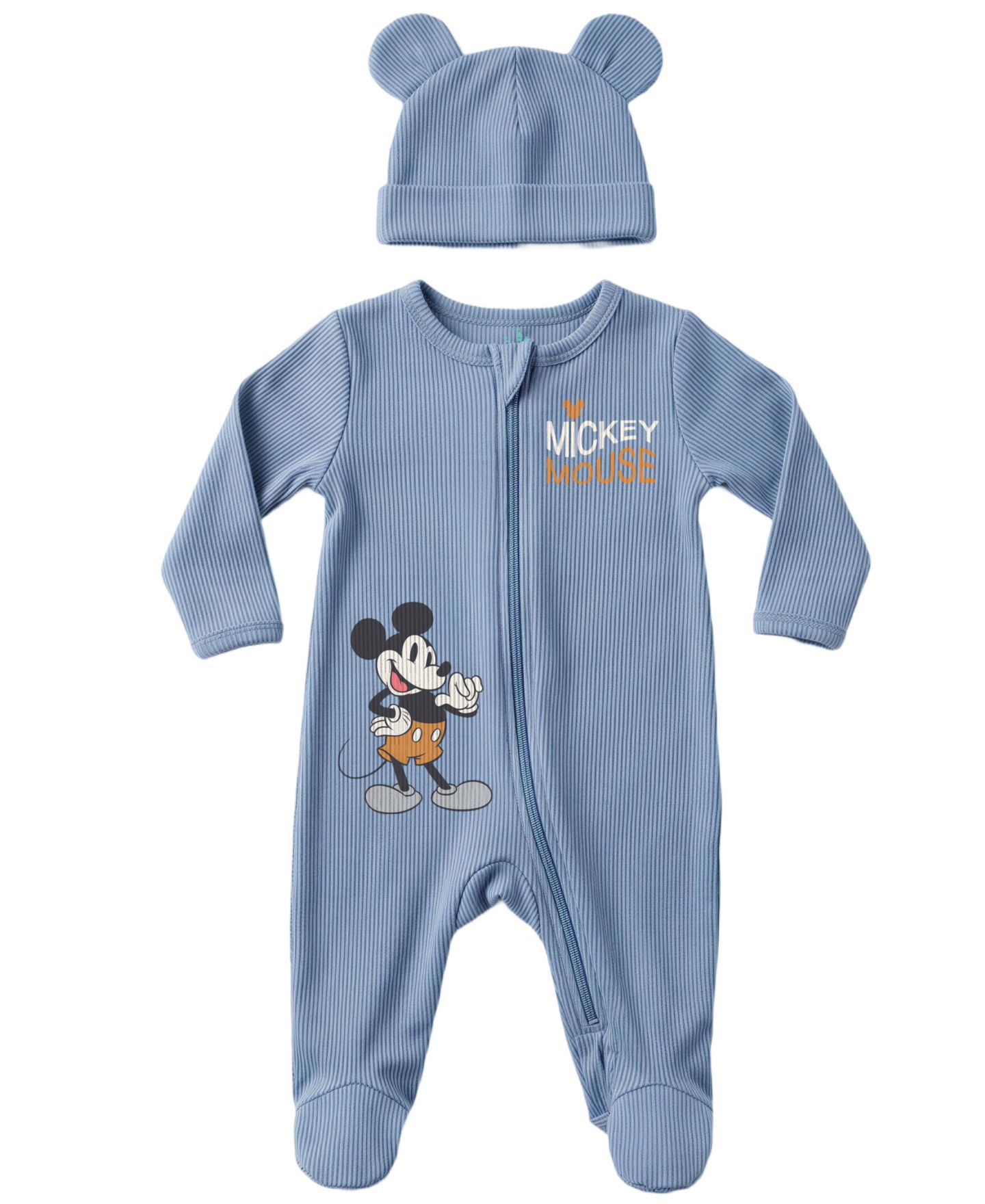 Комбинезон Disney Mickey Mouse Ribbed Sleep and Play Coverall для мальчиков-малышей, цвет: Синий — фото 2