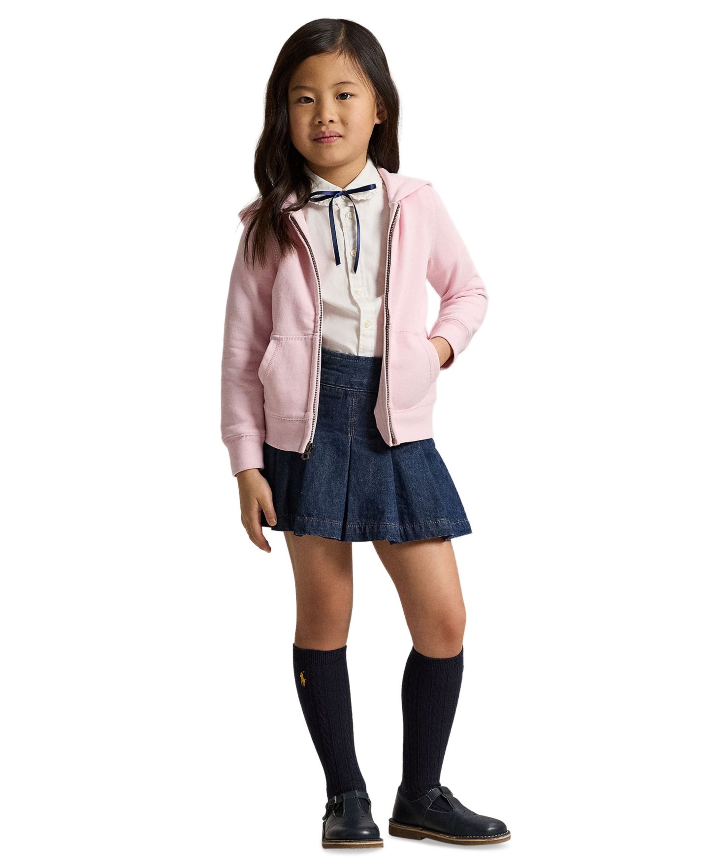 Худи Polo Ralph Lauren French Terry Full-Zip для девочек, цвет: Розовый — фото 4