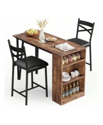  Kitchen Table 3Piece 36in Wooden Counter Height Dining Table Set for Dining Room, Home Office, Living Room