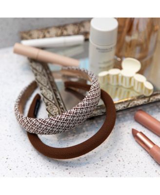 Women's Classic Padded Thin Headband  - Dark Brown