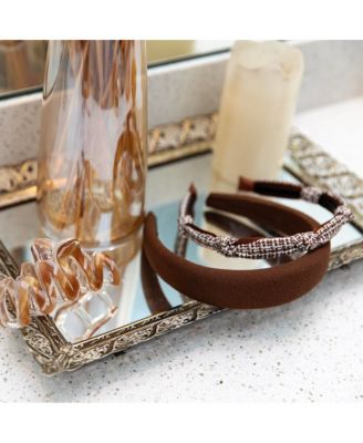 Women's Knotted Tweed Headband - Espresso Maroon