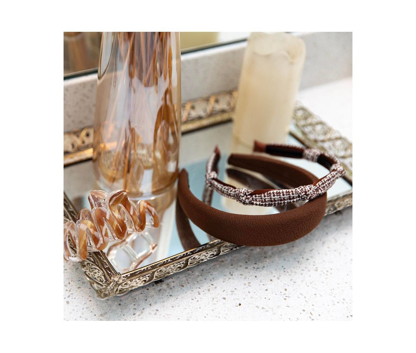 Женские аксессуары для волос Headbands of Hope Knotted Tweed Headband - Espresso Maroon — фото 6